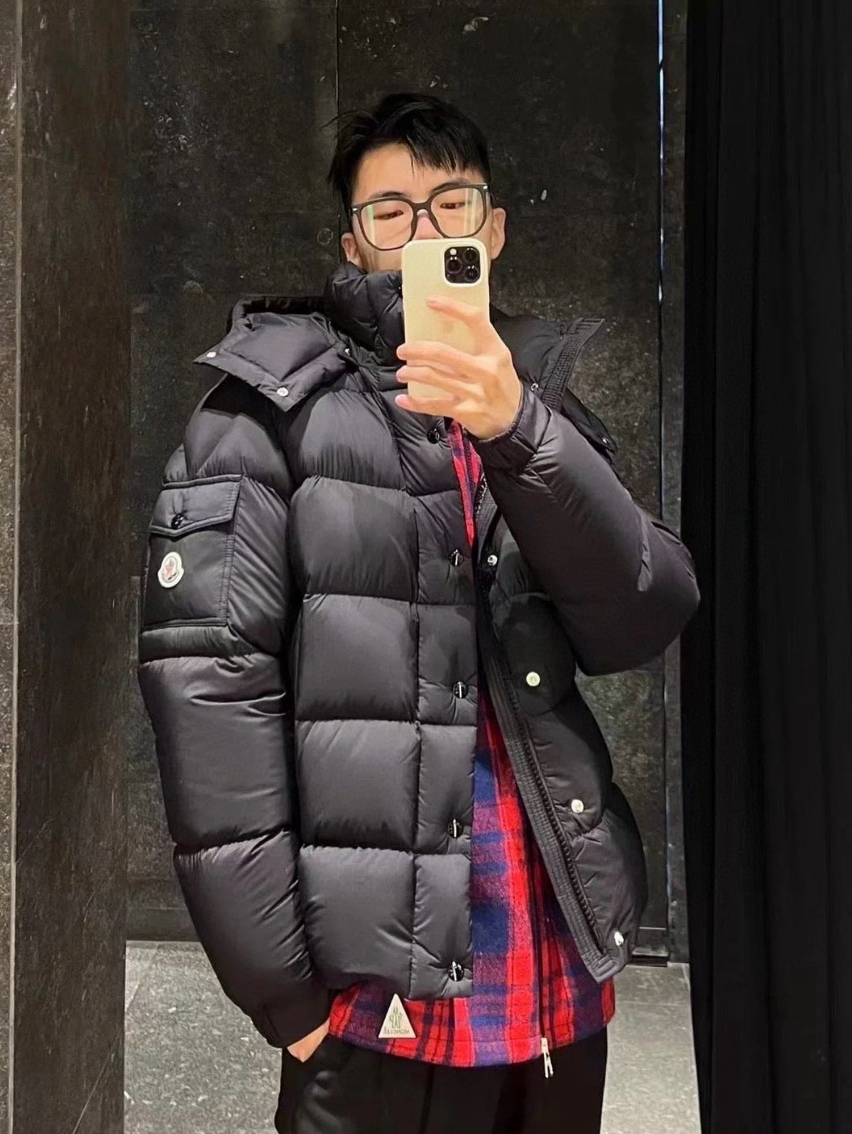 Black Puffer Jacket - Men's