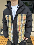 Check Panel Puffer Jacket - Men's