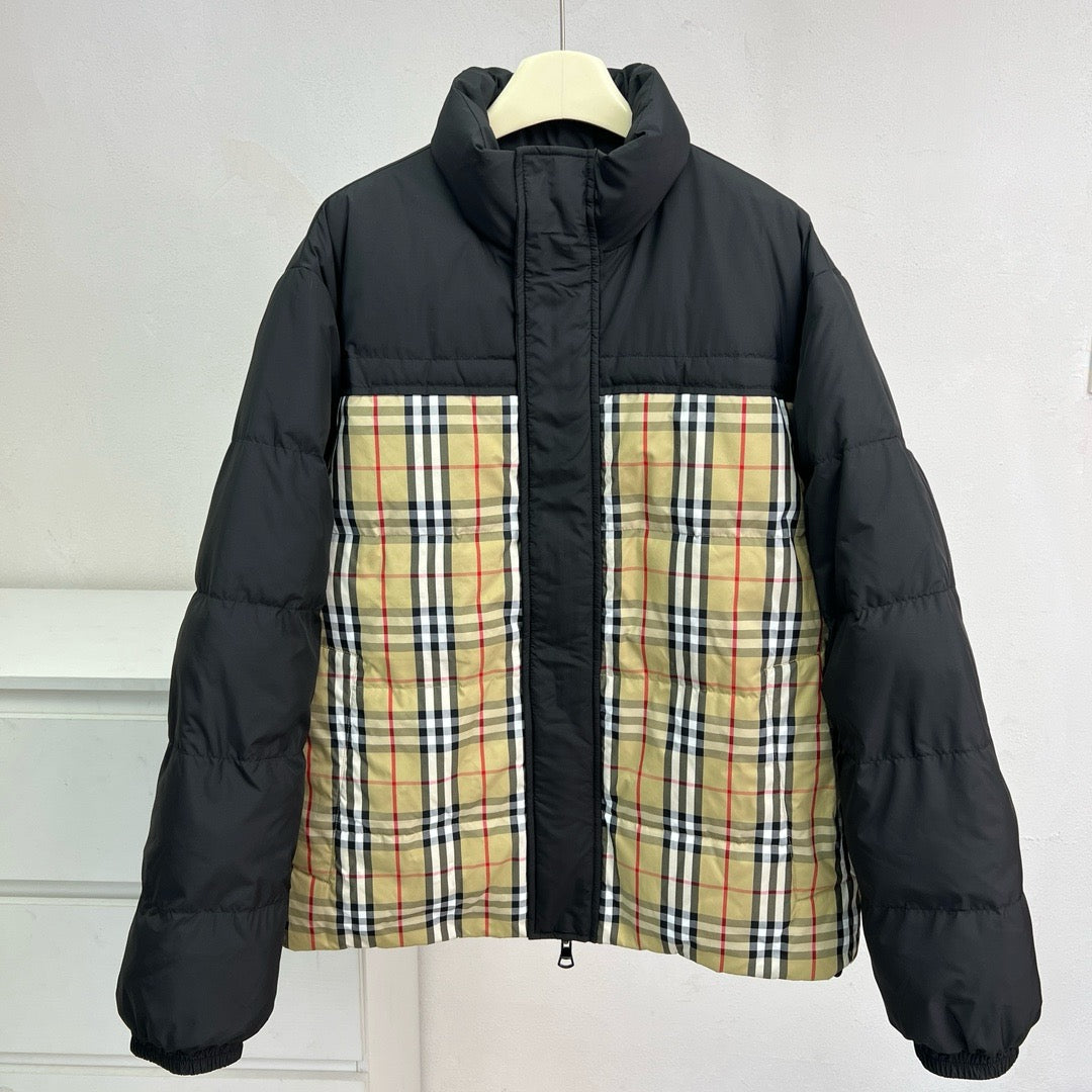 Check Panel Puffer Jacket - Men's