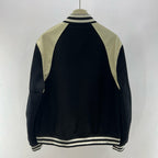 Black Wool Shoulder Panel Varsity - Men's
