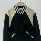 Black Wool Shoulder Panel Varsity - Men's