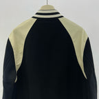 Black Wool Shoulder Panel Varsity - Men's