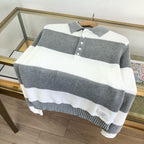 Striped Knit Polo Shirt - Men's