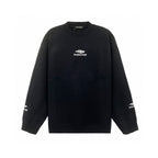 Black Cotton Sports Logo Crewneck - Men's
