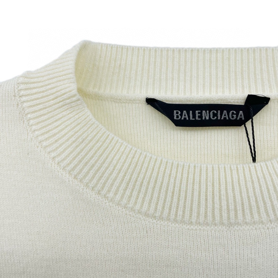 Black Cotton Sports Logo Crewneck - Men's