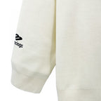 Black Cotton Sports Logo Crewneck - Men's
