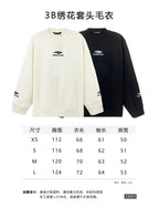Black Cotton Sports Logo Crewneck - Men's