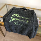 Grey Mohair Graphic Crewneck - Men's