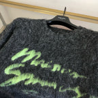 Grey Mohair Graphic Crewneck - Men's