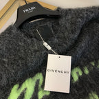 Grey Mohair Graphic Crewneck - Men's