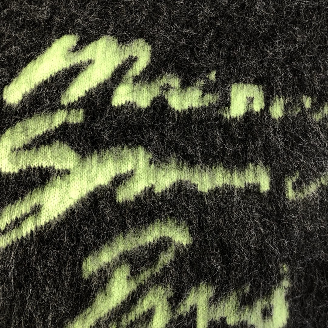 Grey Mohair Graphic Crewneck - Men's