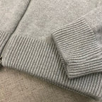 Grey Wool Plain Zip-Through - Men's