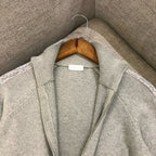 Grey Wool Plain Zip-Through - Men's