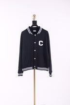 Navy Wool Letter Cardigan - Men's