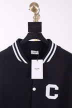 Navy Wool Letter Cardigan - Men's