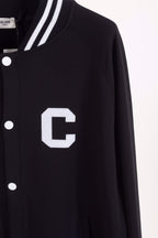 Navy Wool Letter Cardigan - Men's