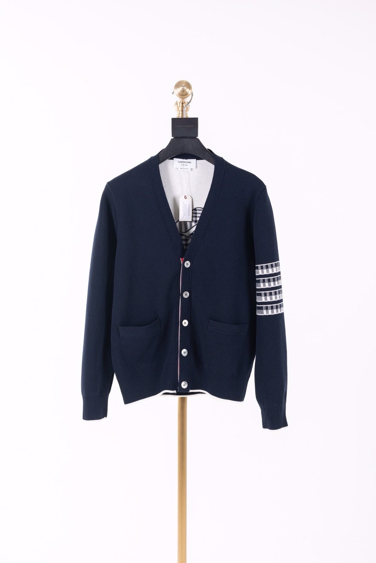 Grey Wool Plain Cardigan - Men's