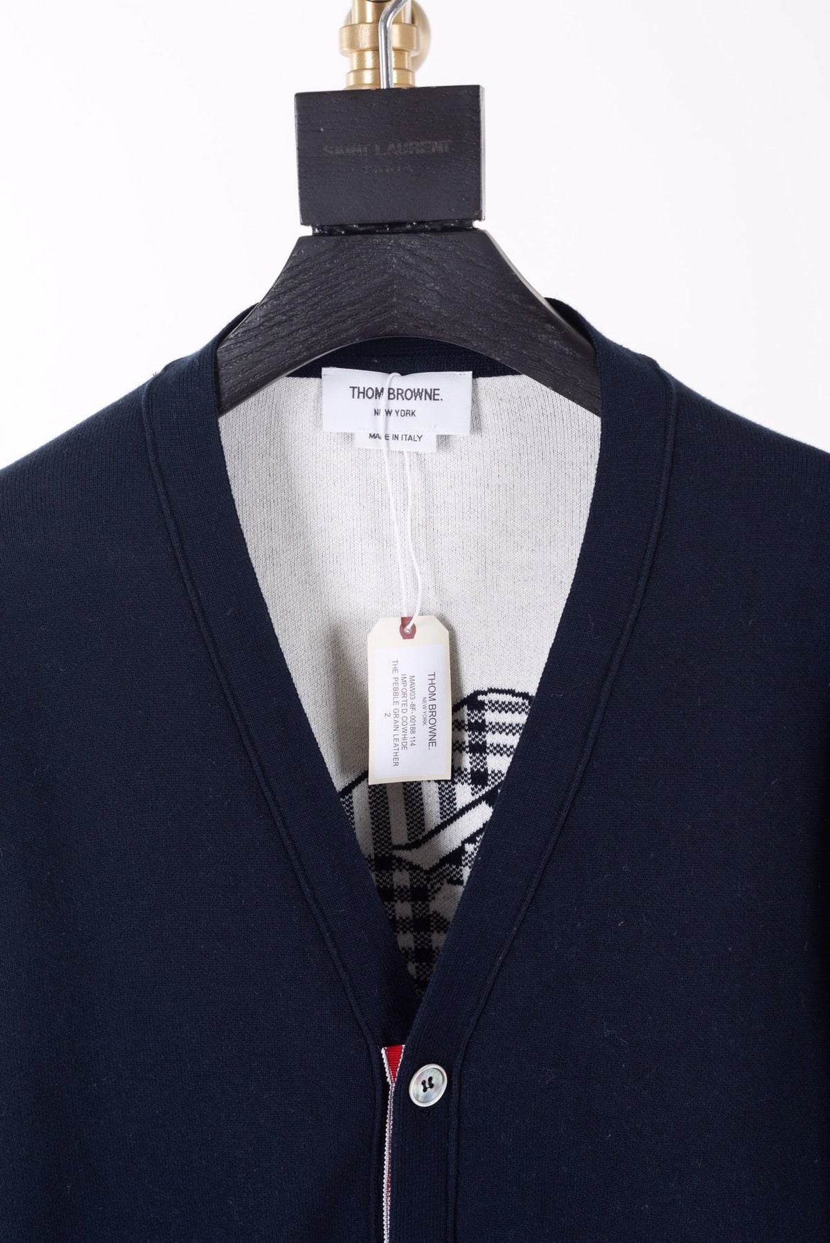Grey Wool Plain Cardigan - Men's