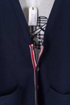 Grey Wool Plain Cardigan - Men's