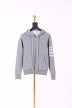 Navy Wool Bar Stripe Zip-Through - Men's