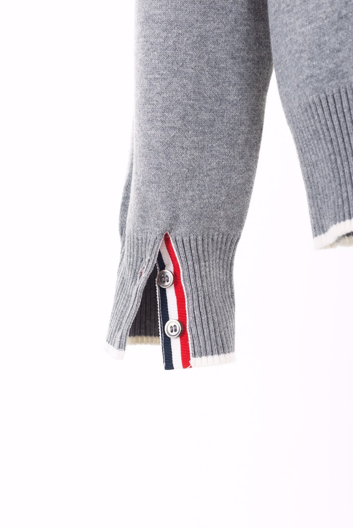 Navy Wool Bar Stripe Zip-Through - Men's