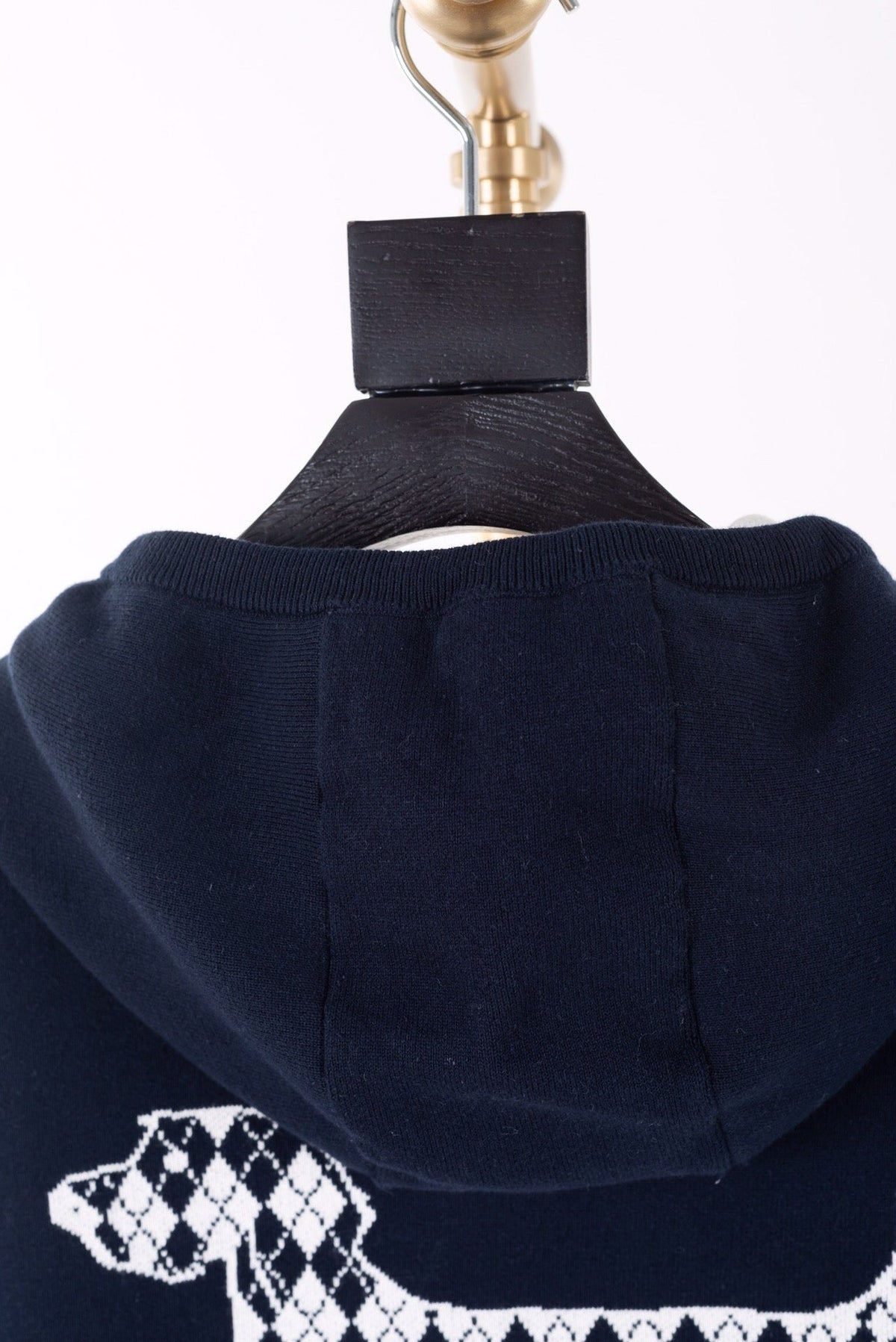 Navy Wool Bar Stripe Zip-Through - Men's