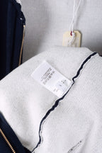 Navy Wool Bar Stripe Zip-Through - Men's