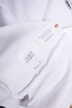 White Wool Striped Placket Cardigan - Men's