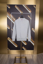 White Wool Striped Placket Cardigan - Men's