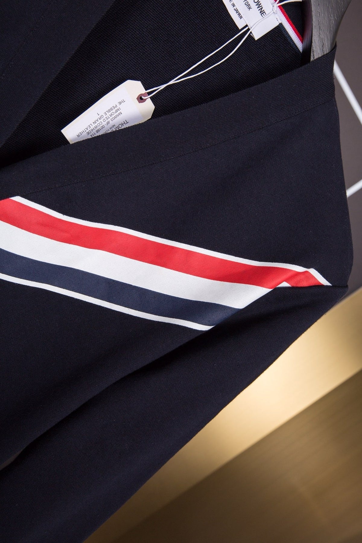 White Wool Striped Placket Cardigan - Men's