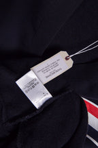 White Wool Striped Placket Cardigan - Men's
