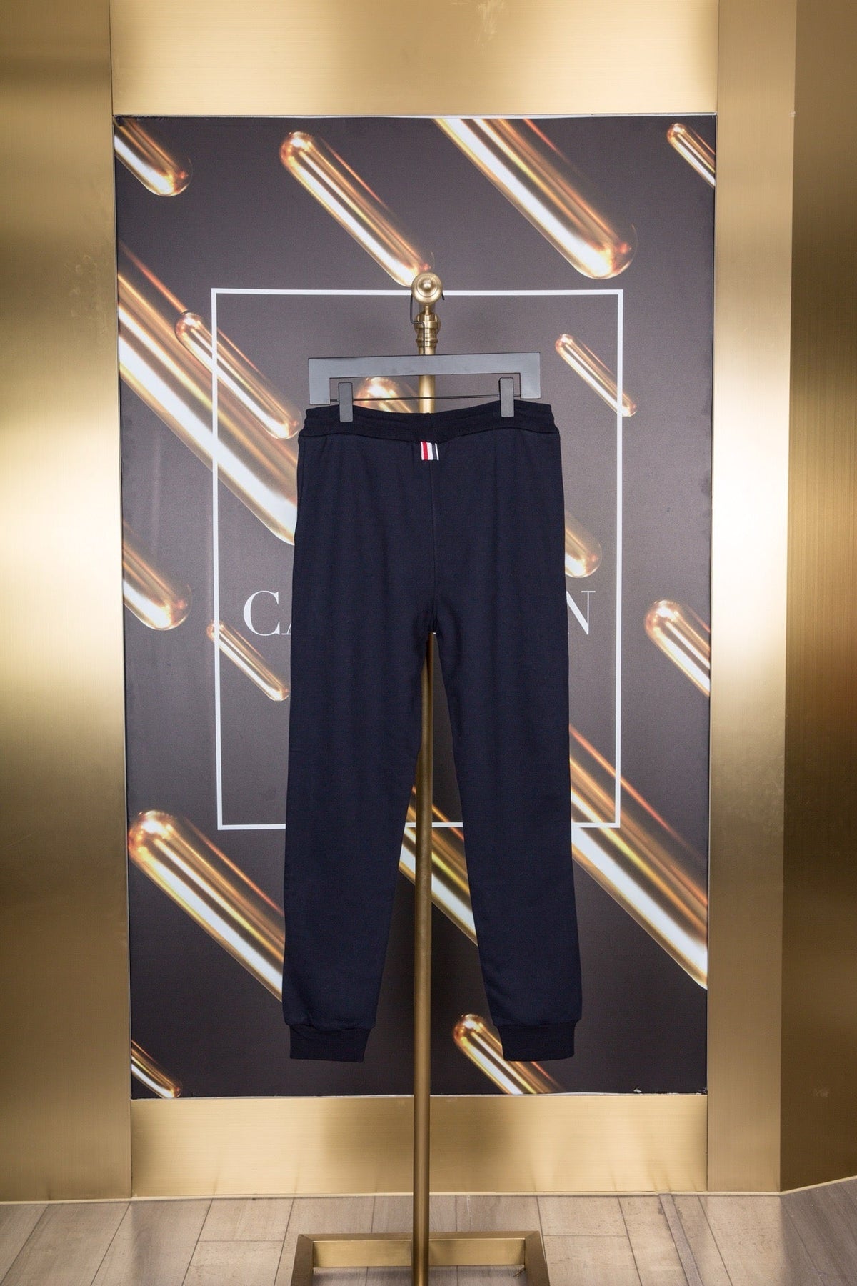 Navy Cotton Striped Straight - Men's