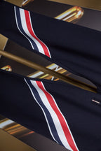 Navy Cotton Striped Straight - Men's