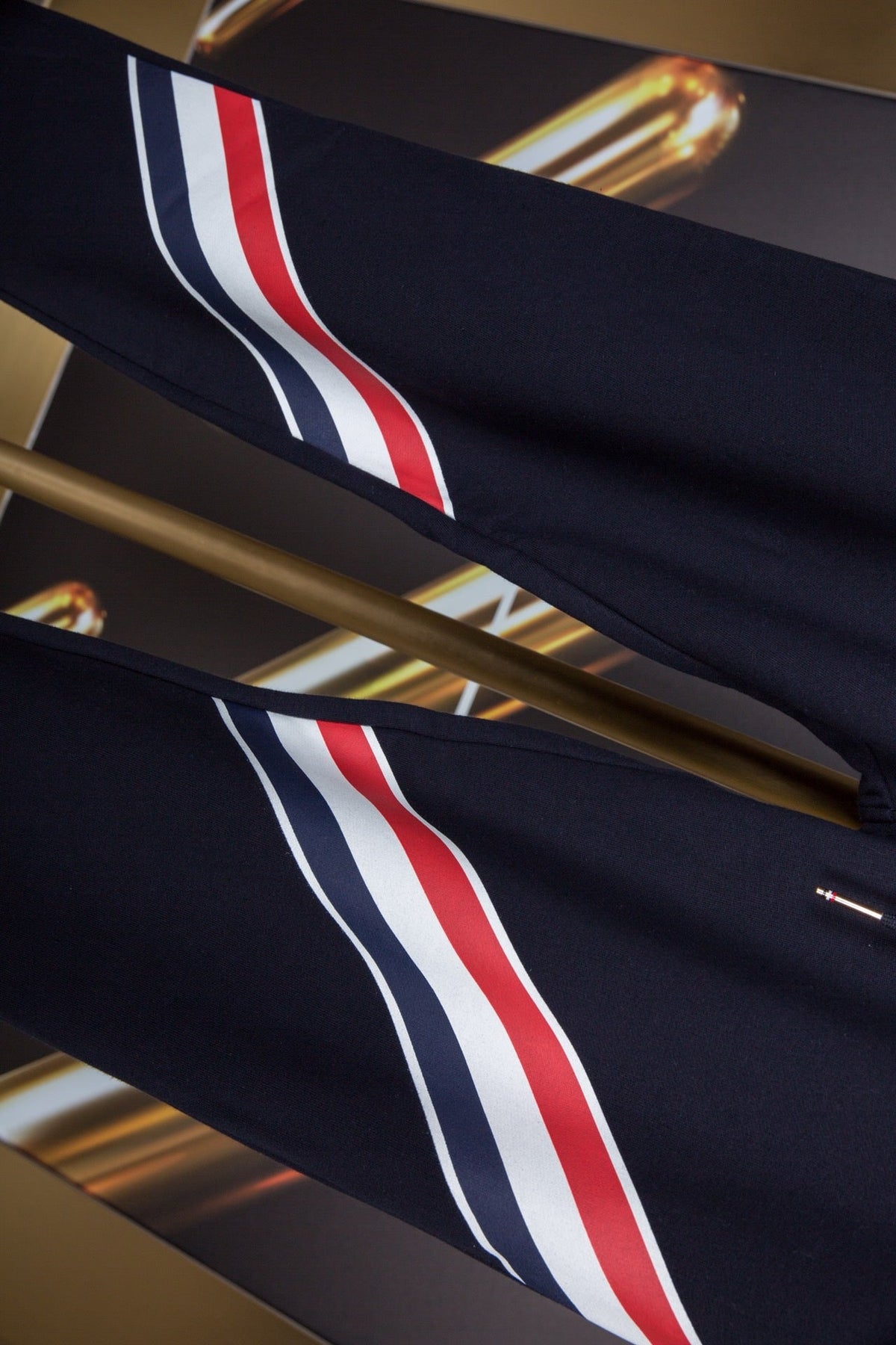 Navy Cotton Striped Straight - Men's