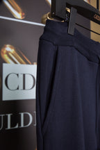 Navy Cotton Striped Straight - Men's