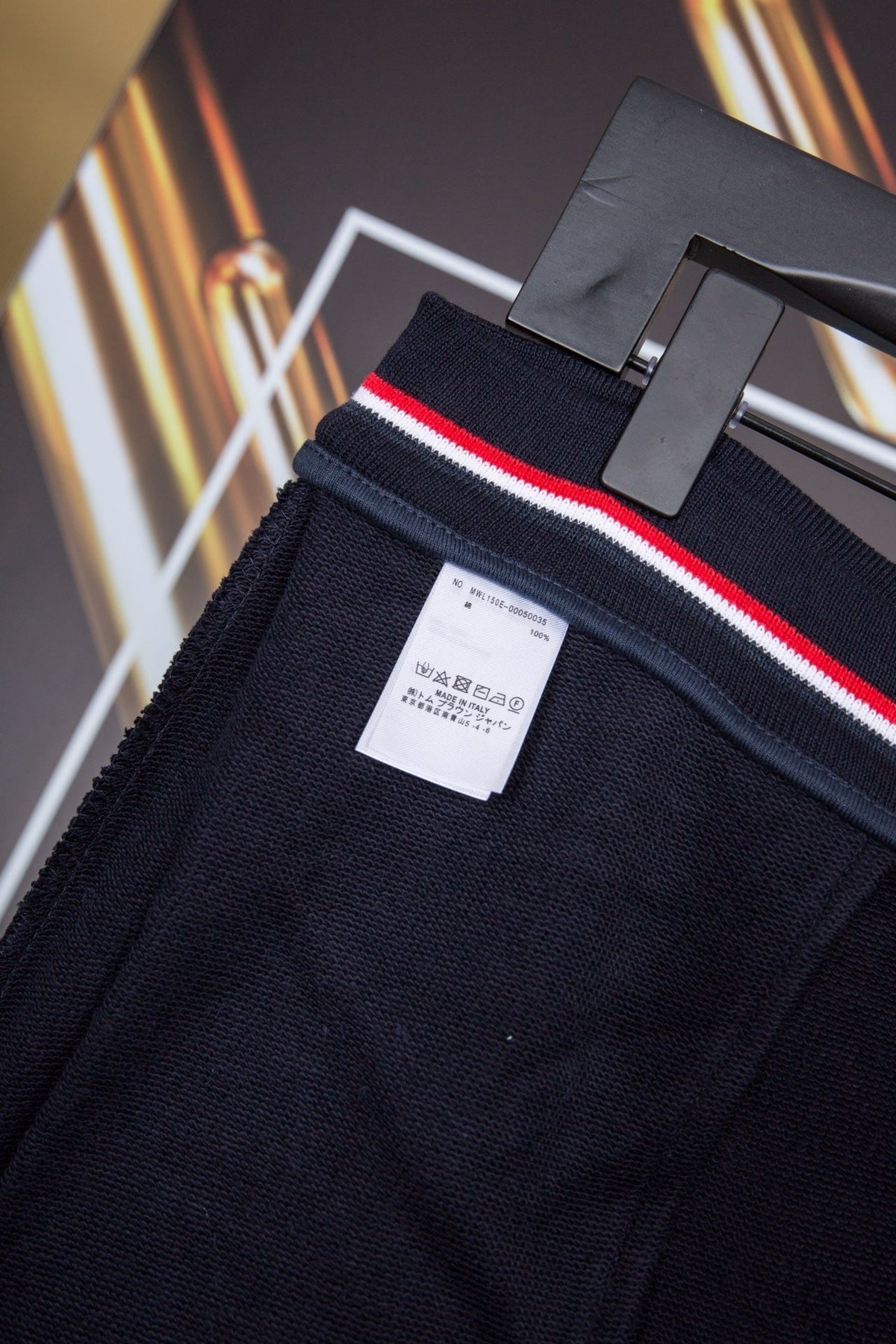 Navy Cotton Striped Straight - Men's
