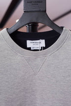 Grey Wool Bar Stripe Crewneck - Men's
