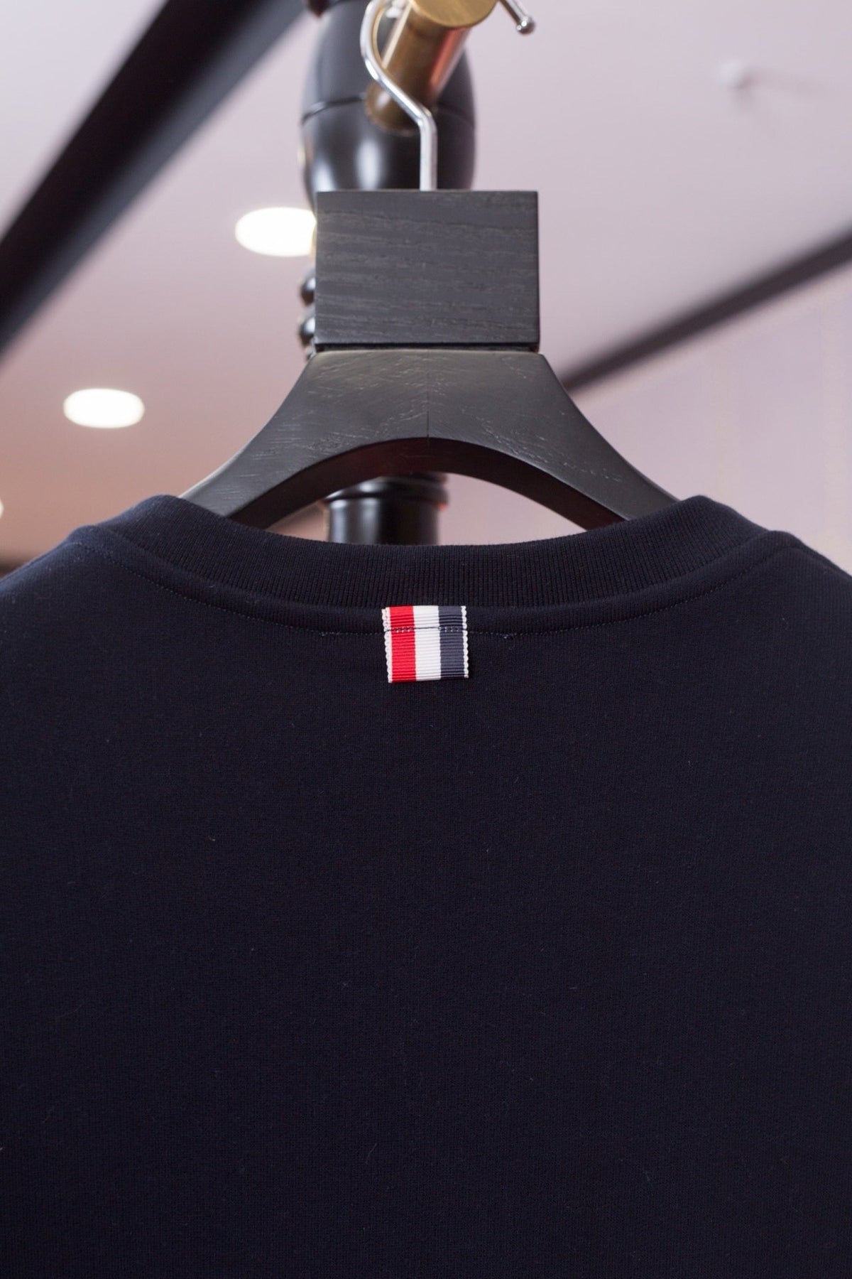 Grey Wool Bar Stripe Crewneck - Men's