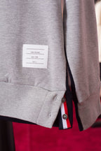 Grey Wool Bar Stripe Crewneck - Men's