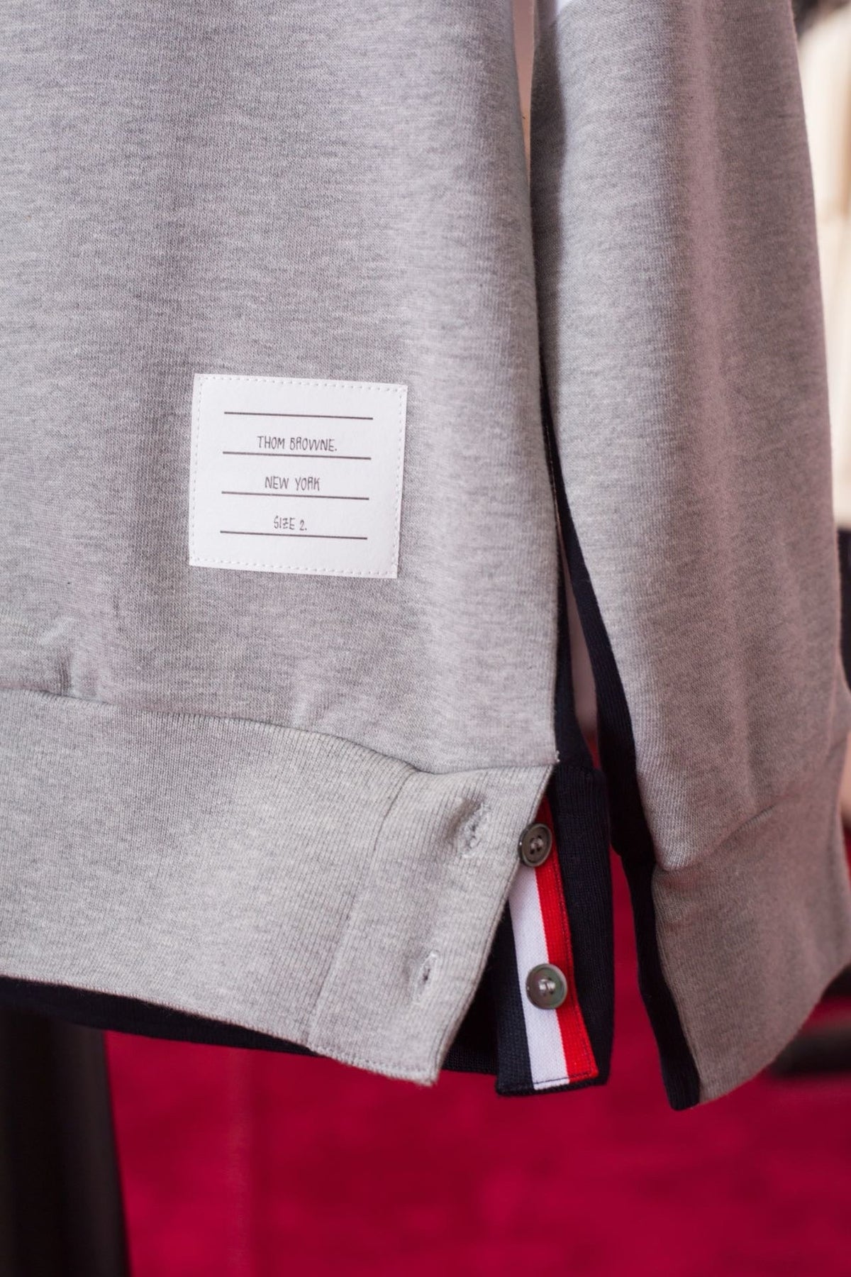 Grey Wool Bar Stripe Crewneck - Men's