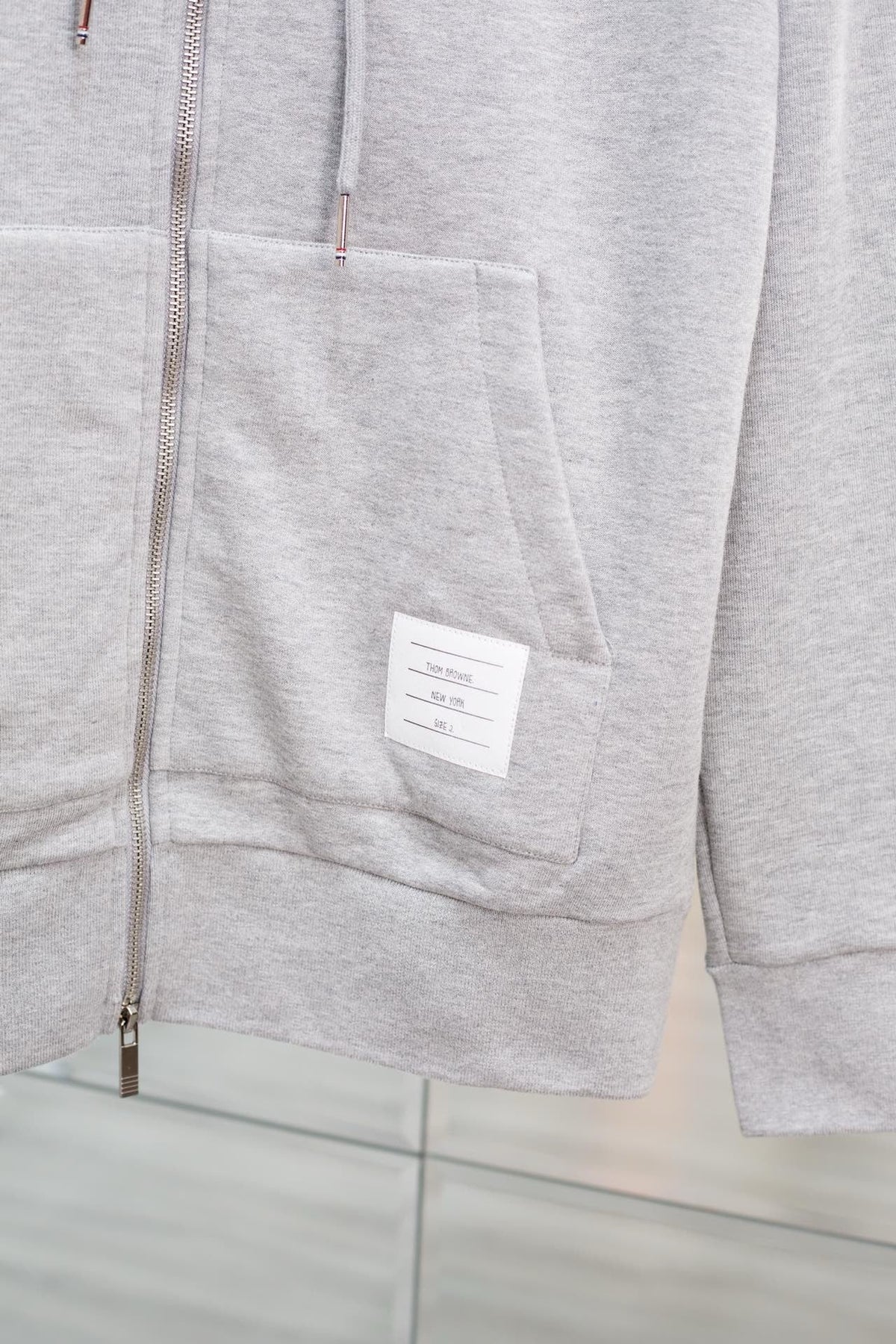 Grey Cotton Striped Sleeve Zip-Through - Men's