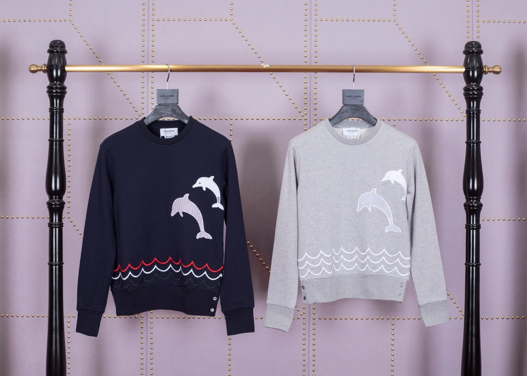 Grey Wool Intarsia Crewneck - Men's