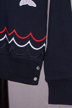 Grey Wool Intarsia Crewneck - Men's