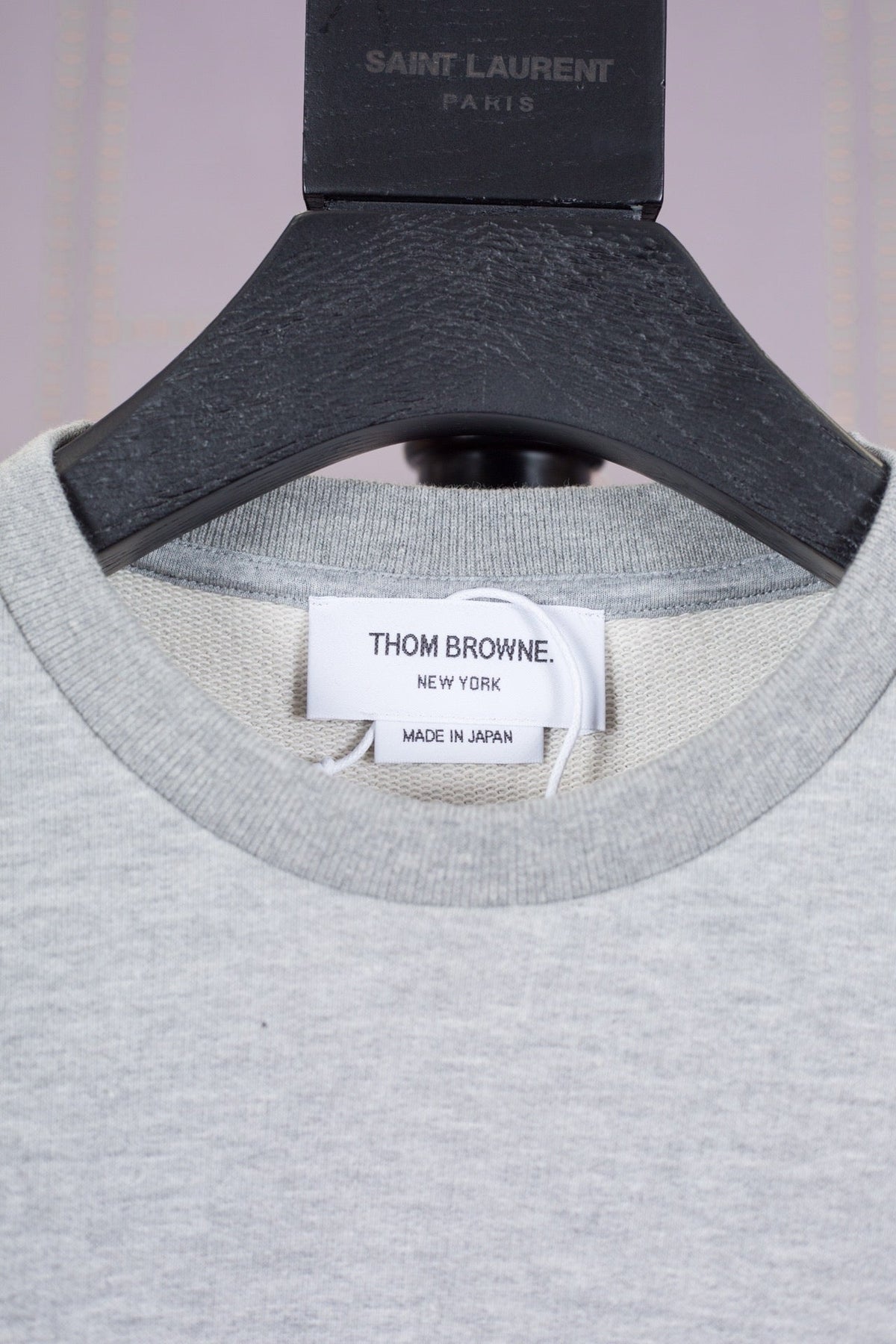 Grey Wool Intarsia Crewneck - Men's