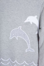 Grey Wool Intarsia Crewneck - Men's