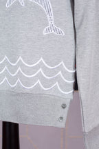 Grey Wool Intarsia Crewneck - Men's