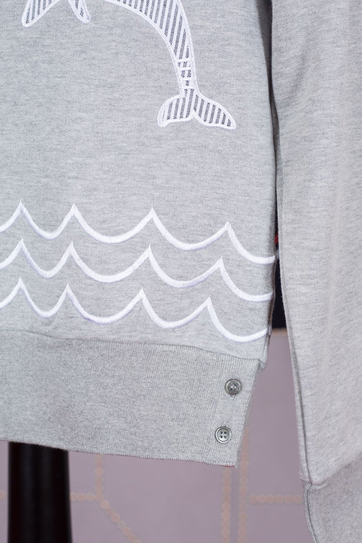 Grey Wool Intarsia Crewneck - Men's