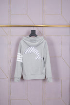 Grey Cotton Bar Stripe Zip-Through - Men's