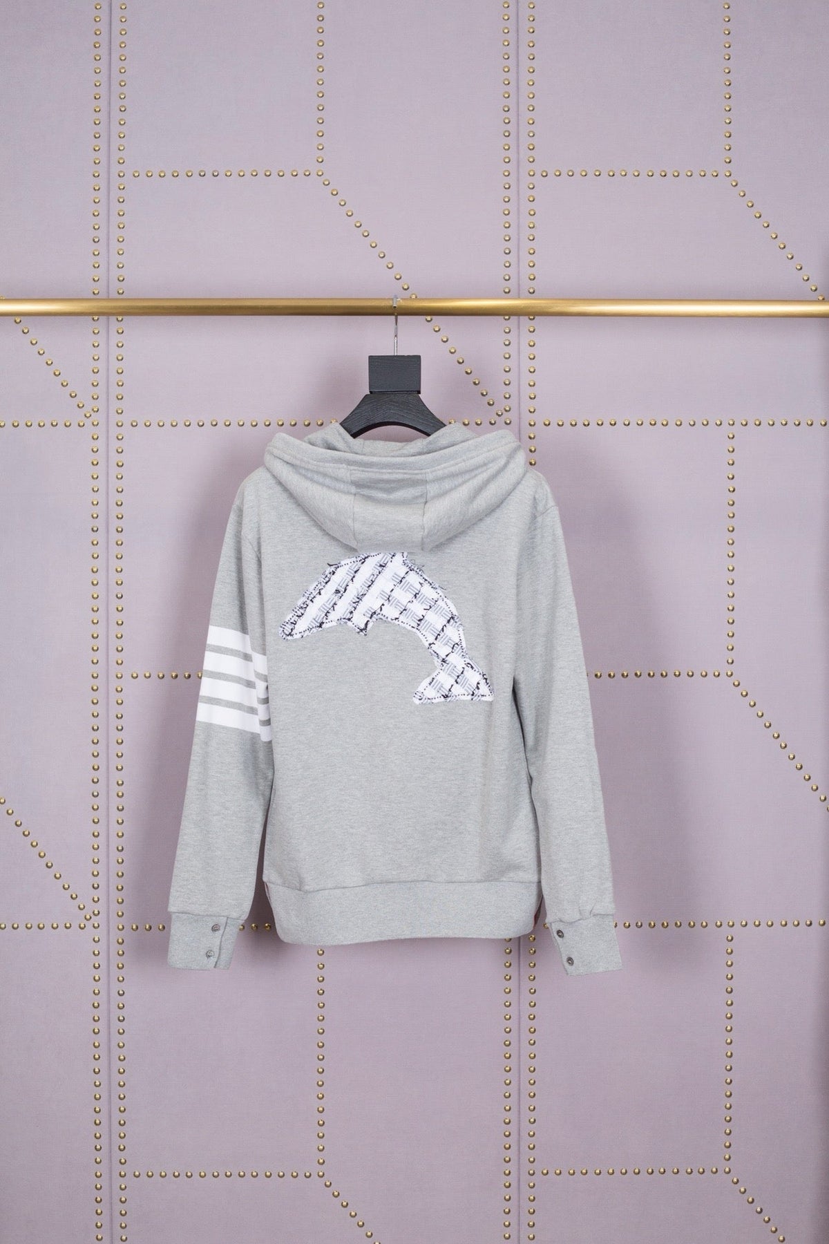 Grey Cotton Bar Stripe Zip-Through - Men's