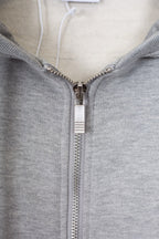 Grey Cotton Bar Stripe Zip-Through - Men's